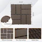 Neoaider Decking Tiles 9Pcs, Coffee Brown - Image 2