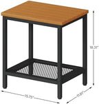 Outdoor Side Table with Storage 2-Tier Patio End Tables Wood - Image 3