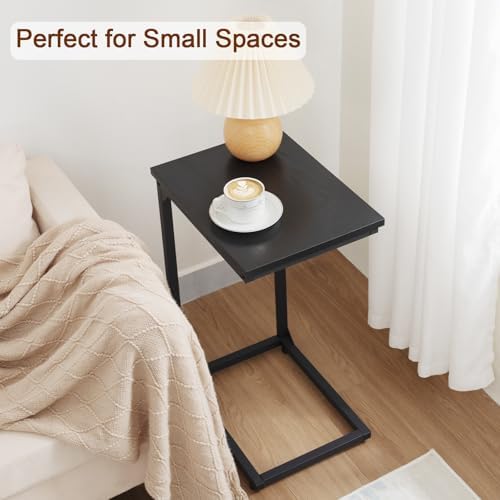 AMHANCIBLE C Shaped End Table, Slide Under Couch Table - Image 6