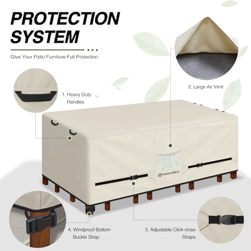 Porch Shield Waterproof Rectangular Patio Table Cover 108 x 70 inch - Image 4