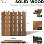 Acacia Interlocking Deck Tiles, 6 Slats, Honey Oak - Image 2