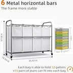 ROMOON Laundry Hamper Sorter Cart, 4-Section Organizer - Image 5