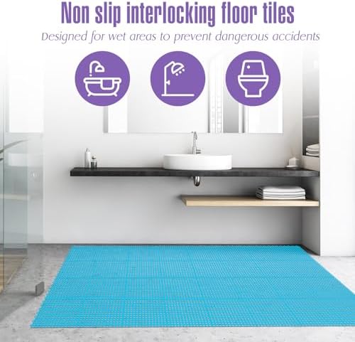 Tinideya 50 Pcs Drainage Mats 11.8'' x 11.8'' Modular Interlocking Floor - Image 2