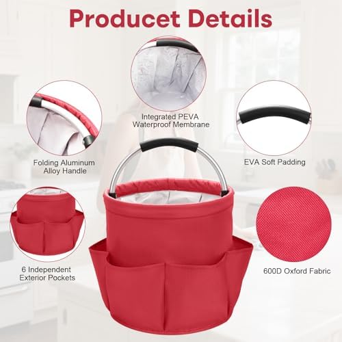 17L Foldable Waterproof Cleaning Supply Caddy - Image 4