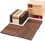 Acacia Interlocking Deck Tiles, 6 Slats by VICTORYRELAX
