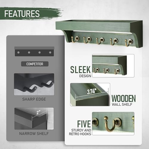 Rebee Vision Pine Wood Key Holder Wall Mount - Image 6
