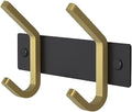 Small Coat Rack Wall Mount – Black and Gold Hook Rail by SAYONEYES