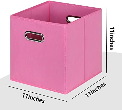 Black Foldable Storage Cubes Bins, Fabric Storage Box Cubes Organizer Baskets - Image 2