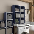 Homes: Inside + Out Apexa 3-Cube Storage Organizer Shelves, Stackable Wood - Image 6