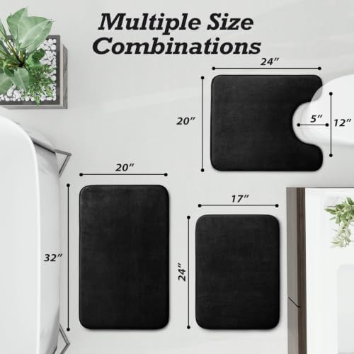 HUXMEYSON Bathroom Rugs Sets 3 Piece, Non-Slip & Quick Dry Bath Mat Set - Image 2