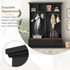LUMISOL 4-in-1 Hall Tree with Bench and Shoe Storage - Image 3