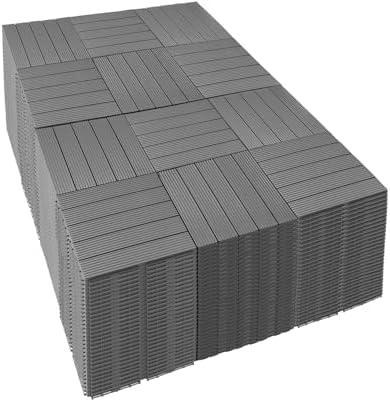 PrimeZone 432 PCS Plastic Interlocking Patio Deck Tiles Outdoor All Weather by PrimeZone