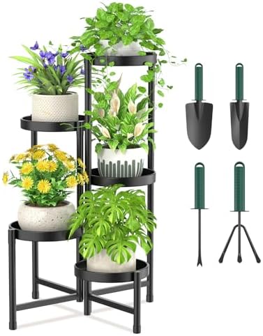 iDavosic.ly Plant Stand with Garden Tools Indoor Outdoor, 5 Tier by iDavosicly