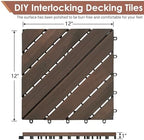 PrimeZone 81 PCS Solid Acacia Wood Interlocking Patio Deck Tiles Outdoor - Image 2