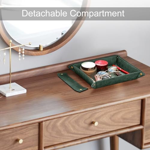 SITHON Valet Tray Desktop Storage Organizer, Removable 2 Compartments Catchall - Image 6