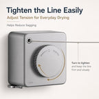 Retractable Clothesline, 15.7 FT Steel Wire, Adjustable Tension, Quick Lock - Image 3