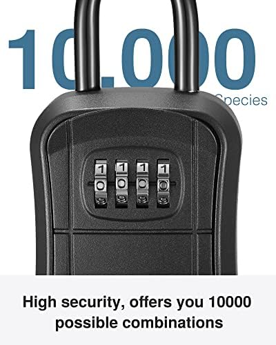 Puroma Key Lock Box Outdoor 4 Digit Code Combination Lockbox House, 1 Black - Image 3