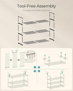 SONGMICS Shoe Rack, 3-Tier Shoe Organizer, Metal Storage Shelf - Image 5