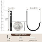 20-Pack Door Hooks for Coat and Towel Black - Image 5