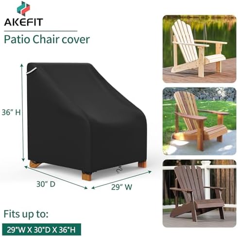 AKEfit Patio Adirondack Chair Covers 2 Pack - Image 2