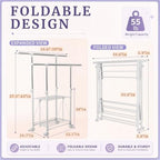 Clothes Drying Rack Foldable，Height & Length Adjustable Drying Rack - Image 2