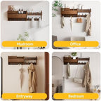 Solid Wood Wall Mounted Coat Rack - Image 6