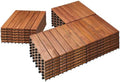 PrimeZone 27 PCS Solid Acacia Wood Interlocking Deck Tiles, Natural Wood by PrimeZone