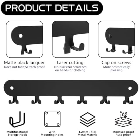2 Pack Key Holder for Wall, Key Hooks, Key Holder Wall Mount Self Adhesive - Image 6