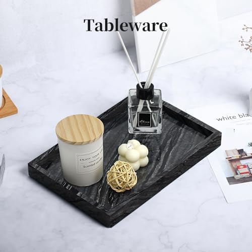YMXYJM Natural Marble Tray for Bathroom, Genuine Ancient Wood Grain Marble - Image 4