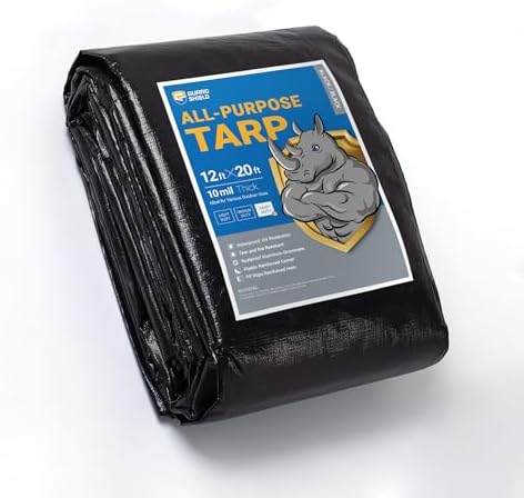 GUARD SHIELD Tarps Heavy Duty Waterproof 12x20 Feet Black Poly Tarp Cover by GUARDSHIELD