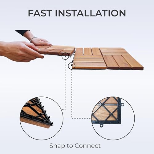 Solid Acacia Wood Interlocking Deck Tiles - Image 6