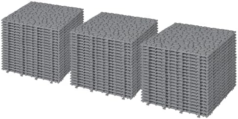 12" x 12" Interlocking Deck Tiles, All-Weather Plastic Outdoor Flooring by Unknown