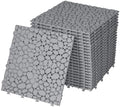12" x 12" Gray Interlocking Deck Tiles, Anti-Slip Pebble Stone Pattern by MEDUTEC