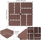 Plastic Interlocking Deck Tiles, 12x12 Inches Waterproof Outdoor Patio Flooring - Image 2