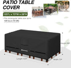 Porch Shield Waterproof Rectangular Patio Table Cover 125 x 73 inch - Image 2