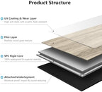 Art3d 10-Pack SPC Click-Lock Floor Tiles, Warm Brown - Image 3