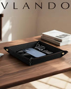 VLANDO Valet Tray, Foldable PU Leather Catchall Tray - Image 3