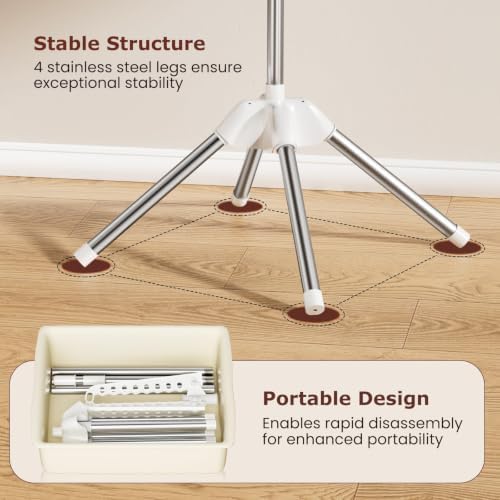 Foldable Clothes Drying Rack, Rotatable Free Standing drying rack, 1 Layer - Image 5