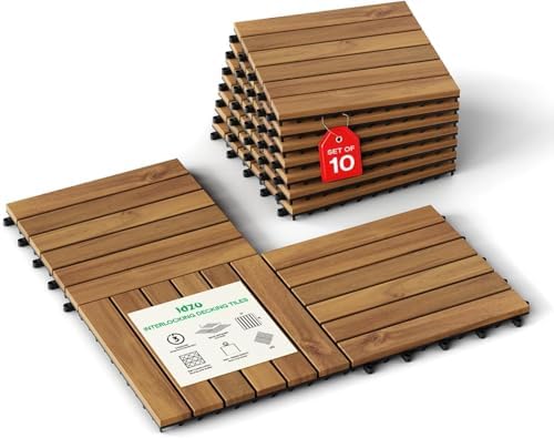 IDZO Interlocking Acacia Deck Tiles 9.6 SQFT by Idzo