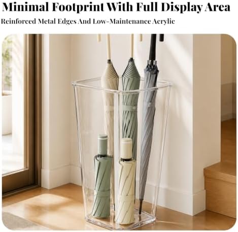 Transparent Umbrella Holder Clear Open-Top Holder Versatile Rain Gear Organizer - Image 4