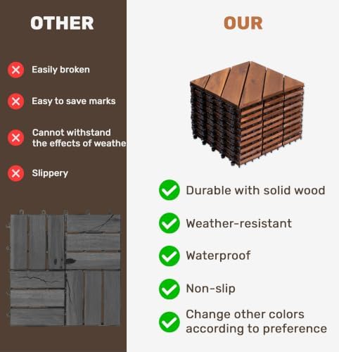Acacia Wood Interlocking Deck Tiles - Image 7