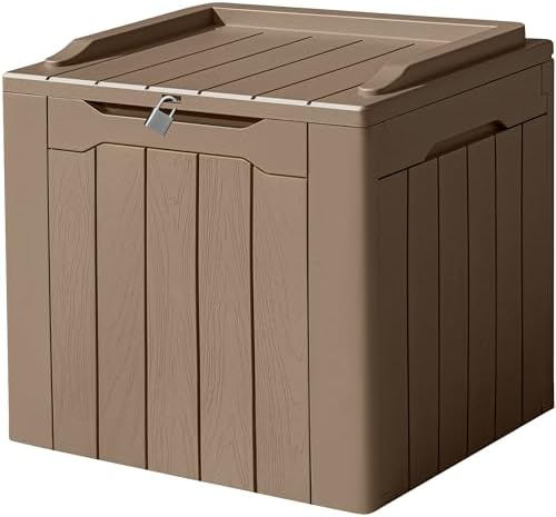 Devoko 31 Gallon Waterproof Outdoor Storage Box Resin Deck Box Lockable and UV by DEVOKO