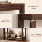 Besiost Small Farmhouse Wood Entryway Table Narrow Console Table - Image 4