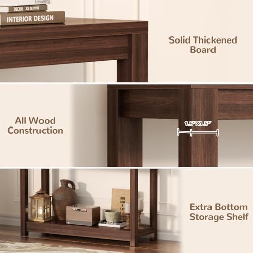 Besiost Small Farmhouse Wood Entryway Table Narrow Console Table - Image 4