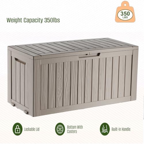 140 Gallon Outdoor Storage Box, Deck Box Waterproof, Toy Storage Bin - Image 2