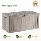 140 Gallon Outdoor Storage Box, Deck Box Waterproof, Toy Storage Bin - Image 2