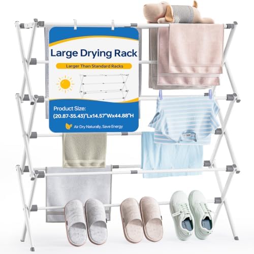 APEXCHASER Extra Large Clothes Drying Rack, 14.57" D × 44.88" H by APEXCHASER