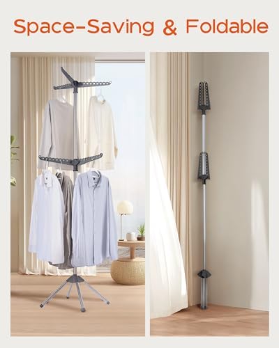 CASAMAYA Clothes Drying Rack Foldable, 74.8 inch 2 Tier Laundry Drying Rack - Image 3