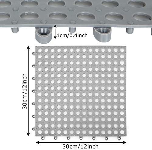 12 Pack 11.8" x 11.8" Interlocking Rubber Floor Tiles Soft PVC Non Slip - Image 2