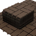 Domi Plastic Interlocking Deck Tiles, 9 Pieces One Pack, Dark Brown by domioutdoorliving